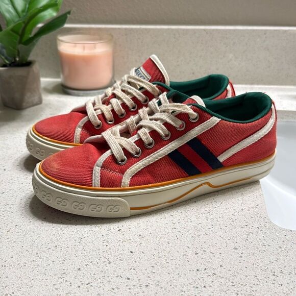 Gucci Red and Blue Women's Sneakers - Picture 1 of 14